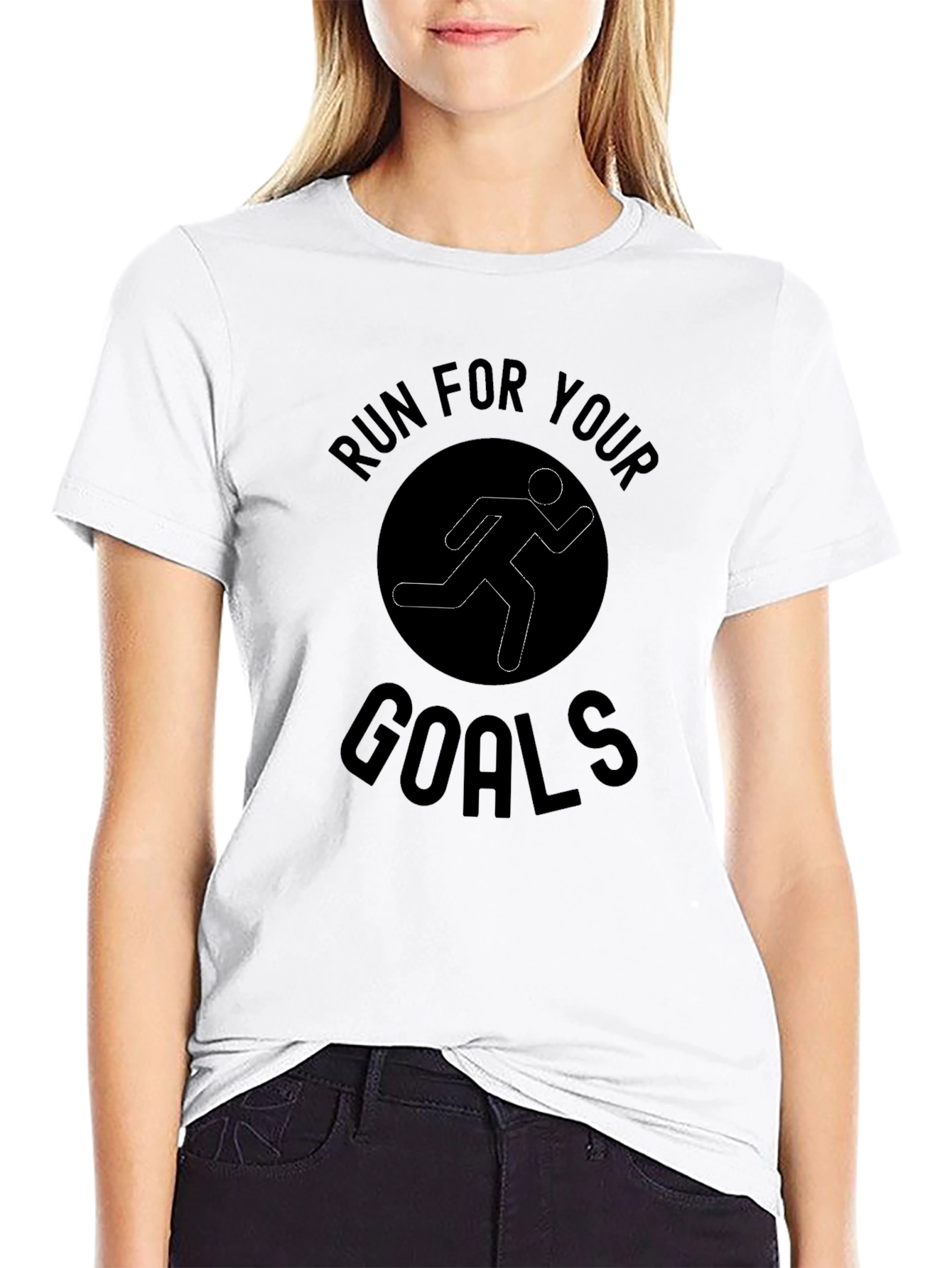 Run For Your Goals Black Graphic Tee