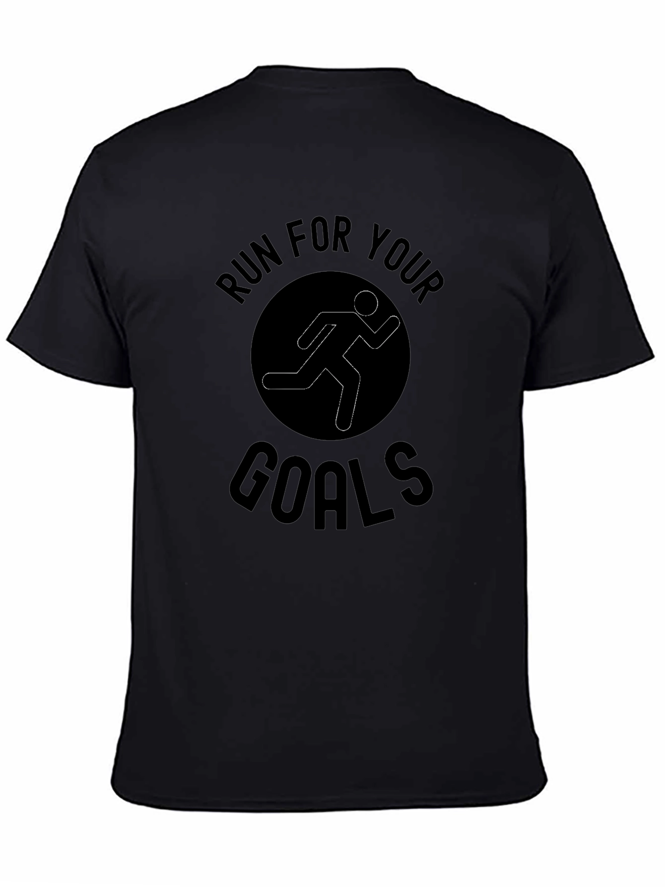 Run For Your Goals Black Graphic Tee