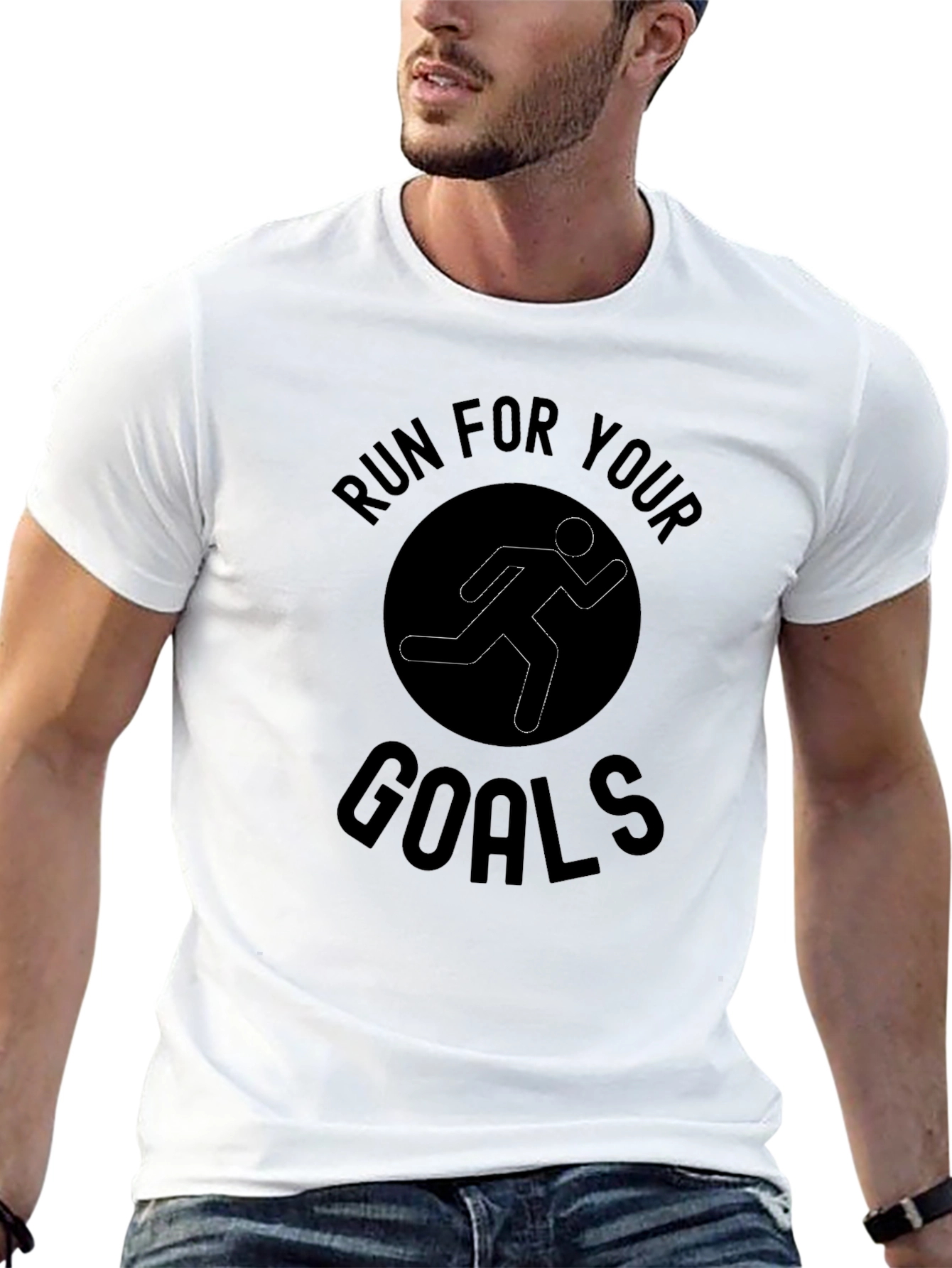 Run For Your Goals Black Graphic Tee