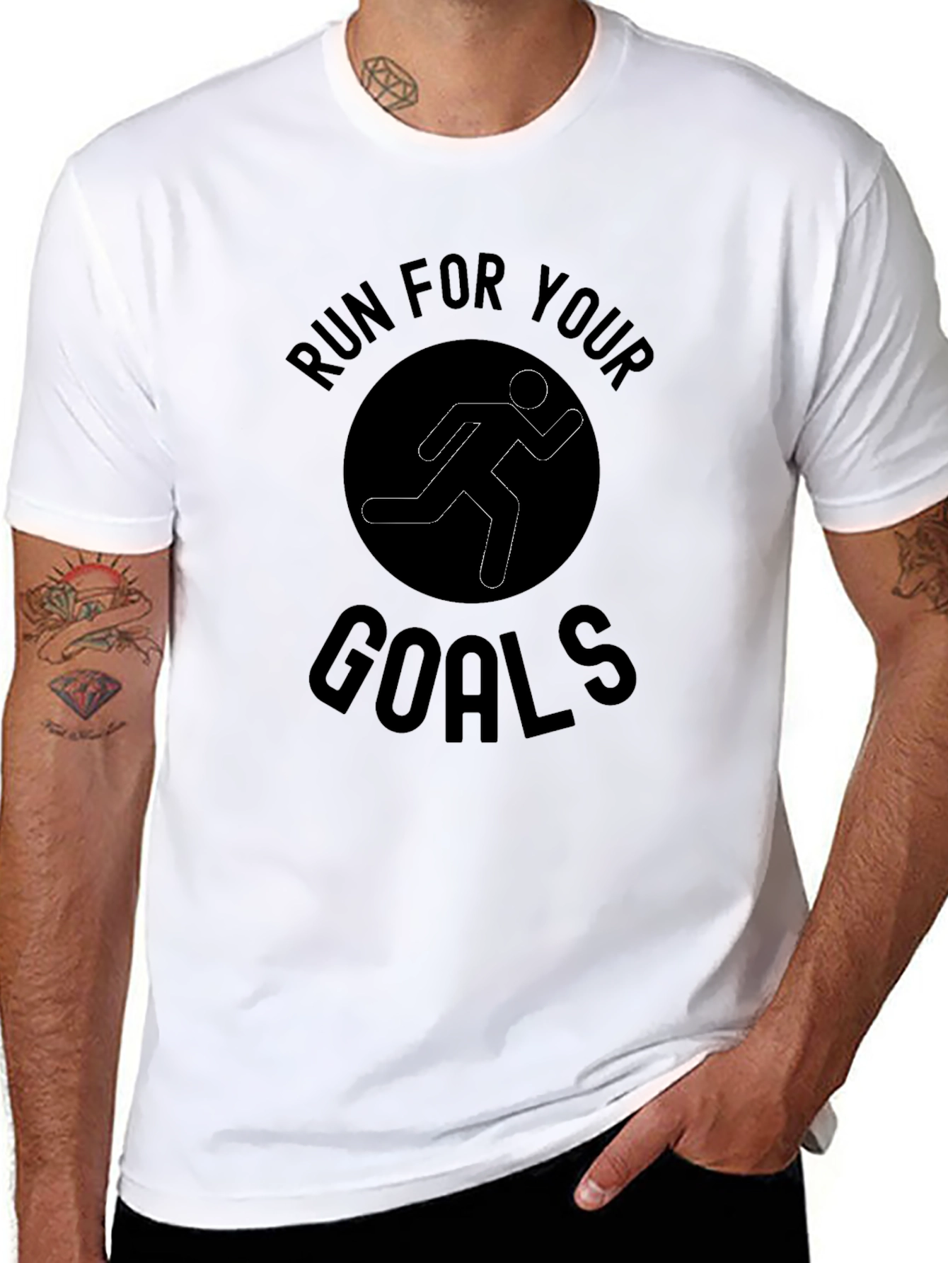 Run For Your Goals Black Graphic Tee