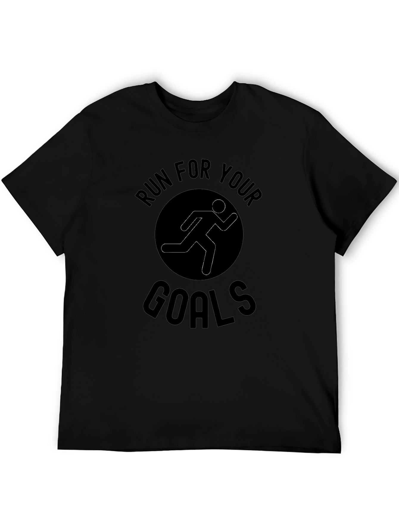 Run For Your Goals Black Graphic Tee