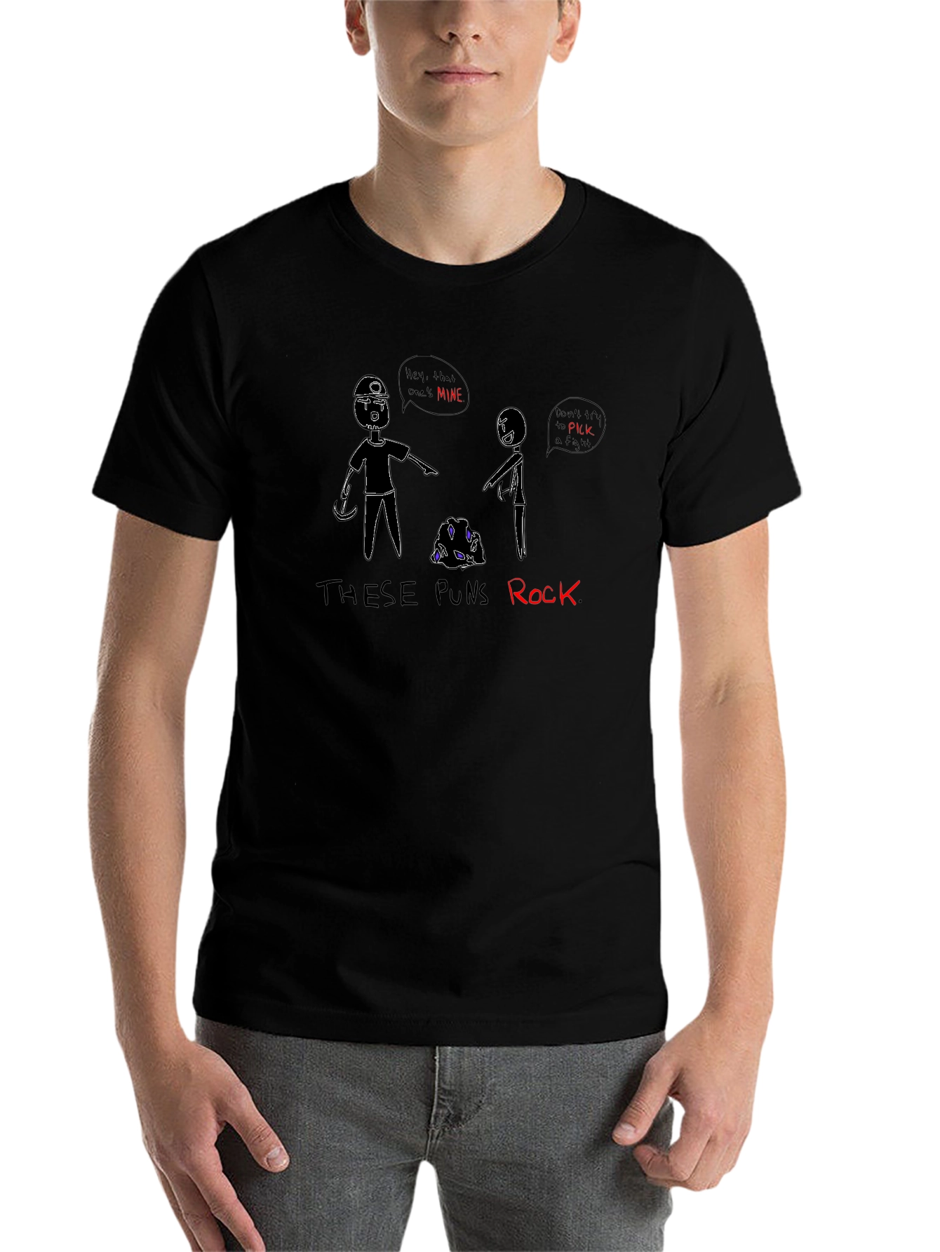 These Puns Rock T-Shirt - Miner Cartoon Design