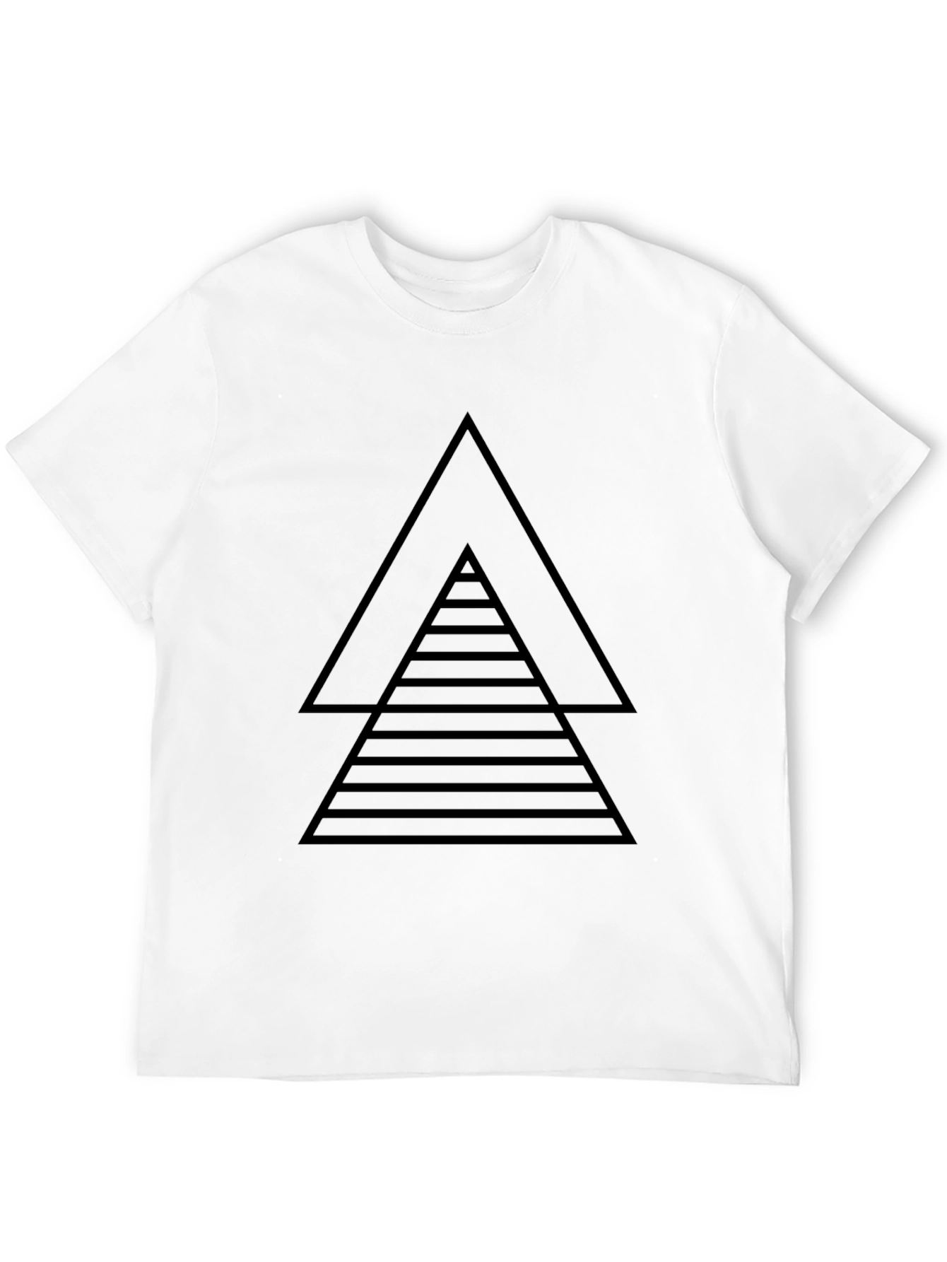 Geometric Triangle Graphic Tee - Black