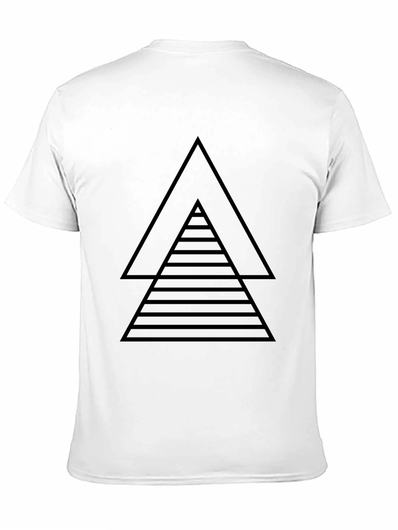 Geometric Triangle Graphic Tee - Black