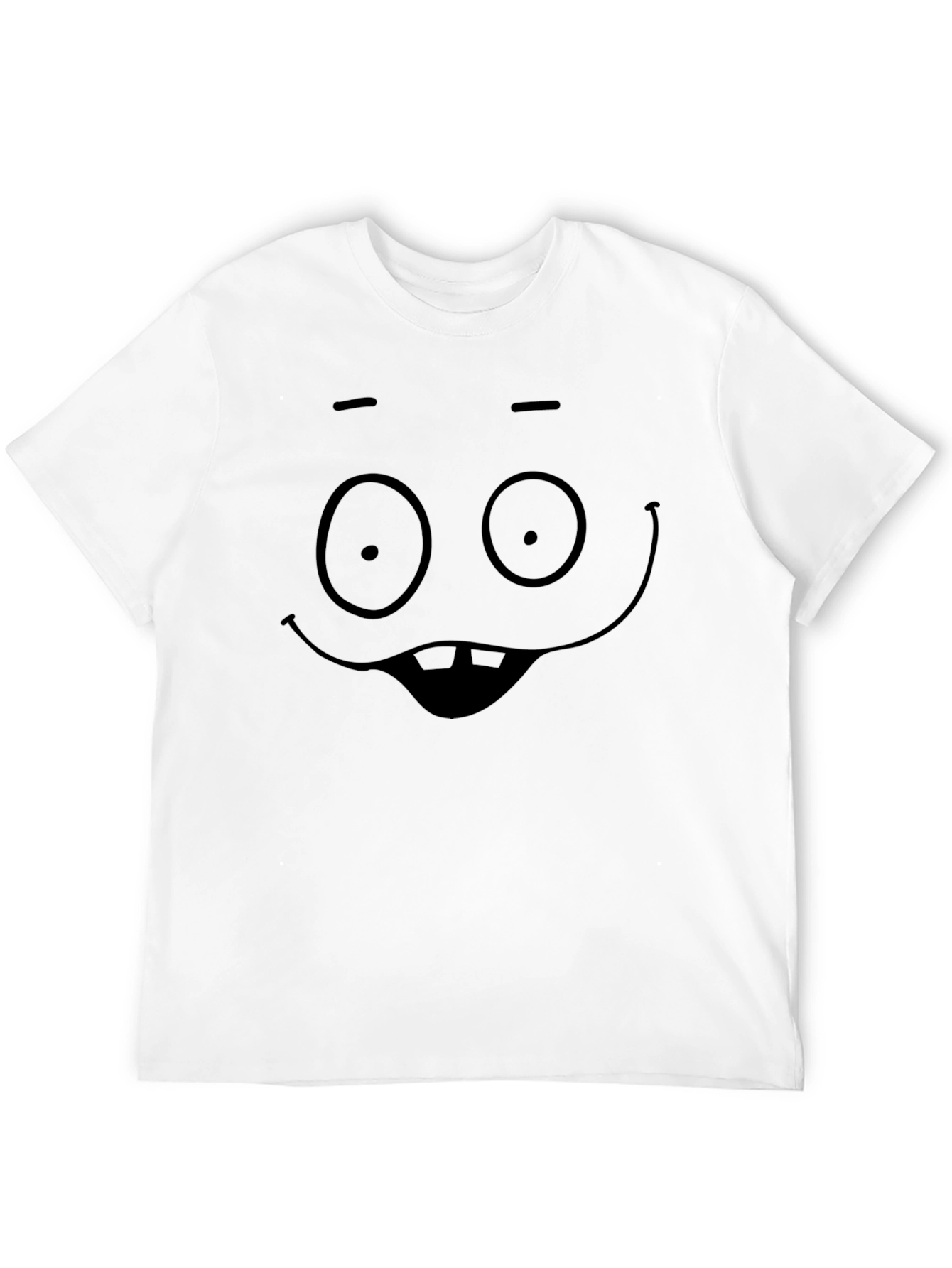 Funny Cartoon Face Black T-Shirt