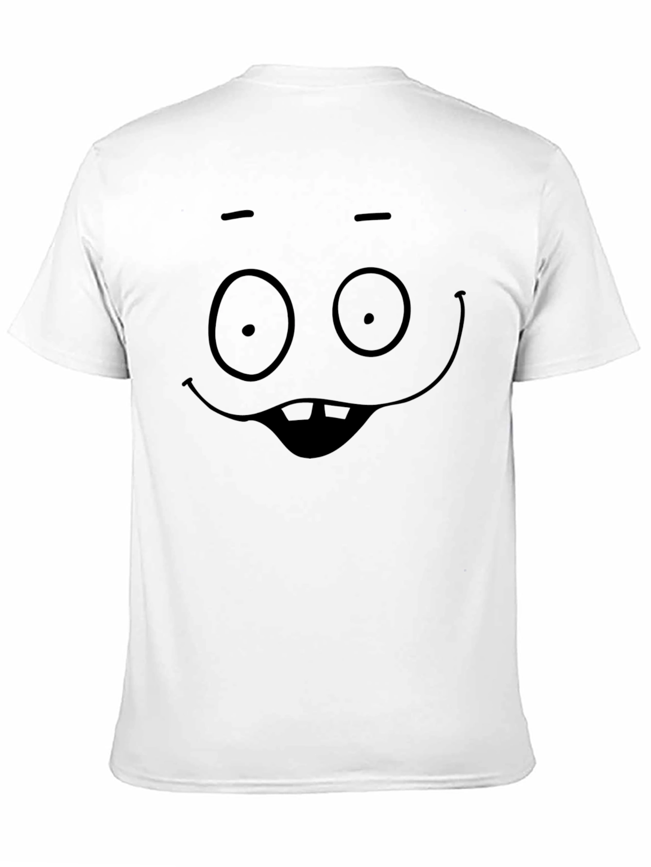 Funny Cartoon Face Black T-Shirt