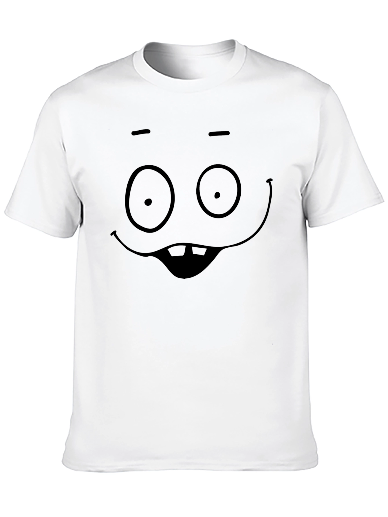 Funny Cartoon Face Black T-Shirt