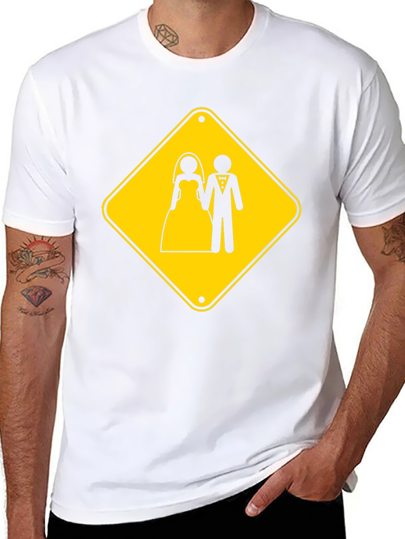 Wedding Ahead Black Graphic T-Shirt