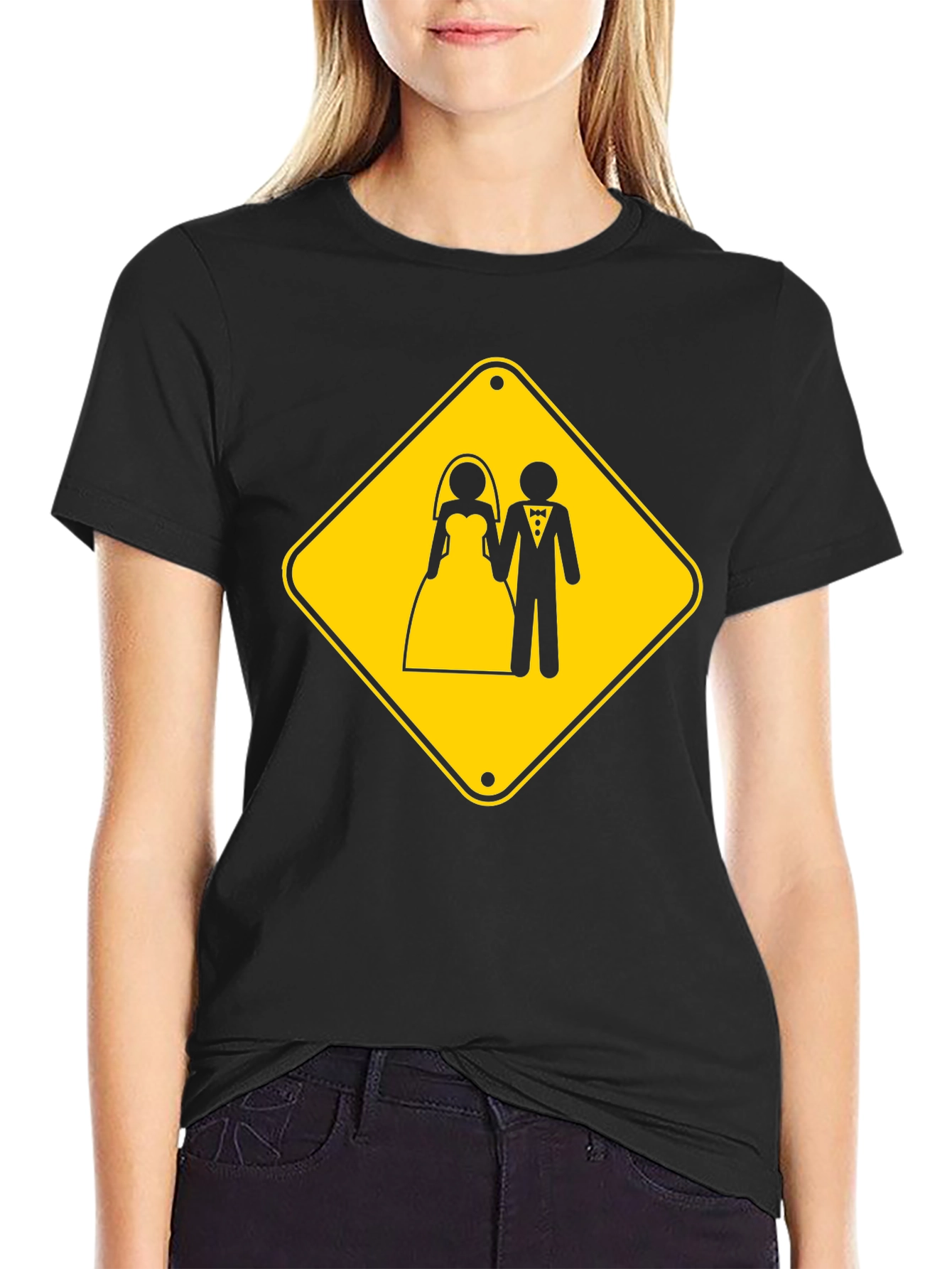 Wedding Ahead Black Graphic T-Shirt
