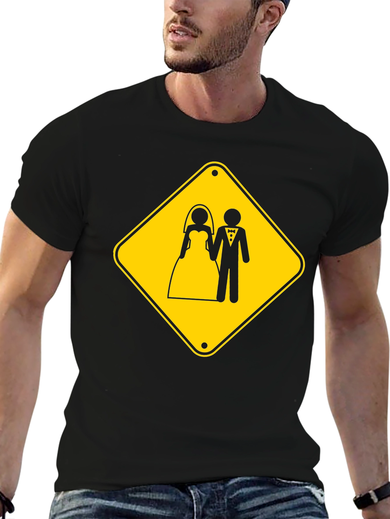 Wedding Ahead Black Graphic T-Shirt