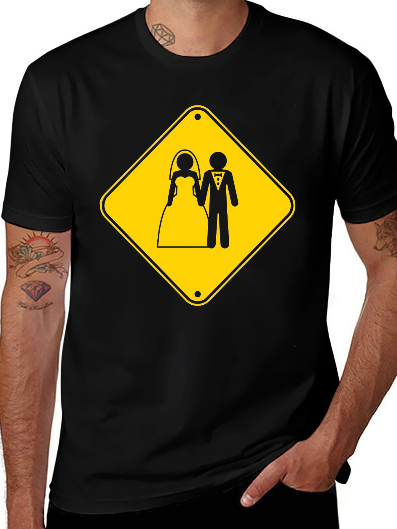 Wedding Ahead Black Graphic T-Shirt