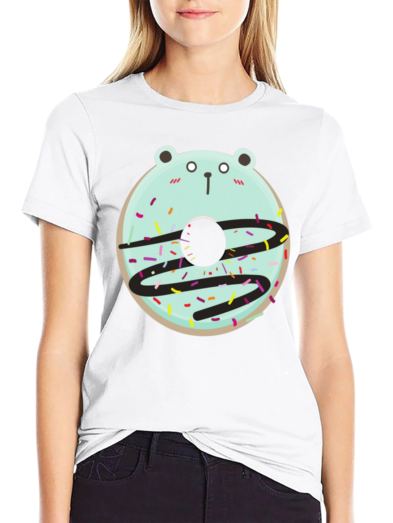 Bear Donut Graphic Tee - Cute and Fun Design!
