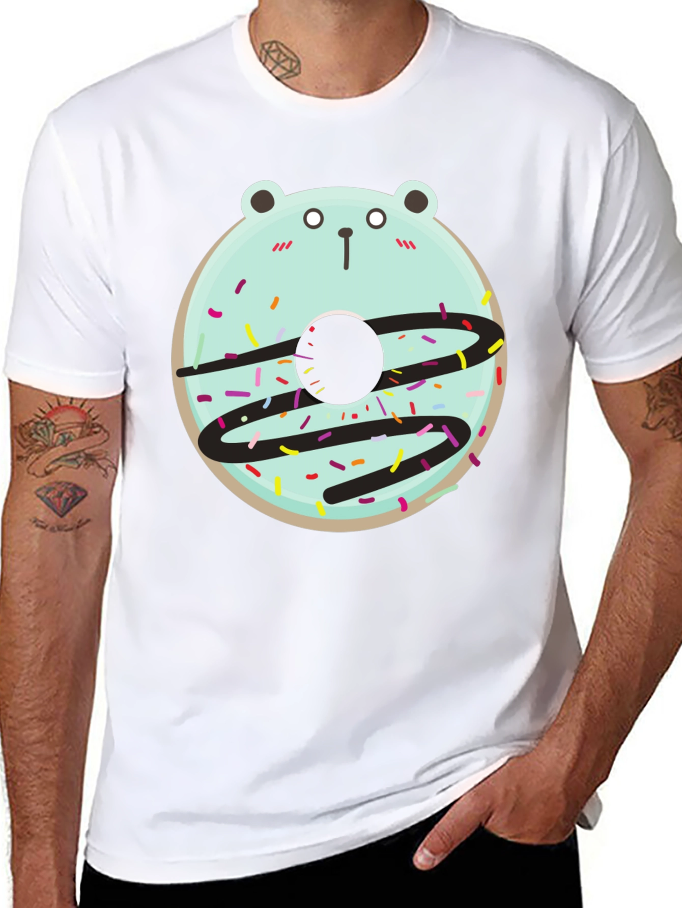 Bear Donut Graphic Tee - Cute and Fun Design!