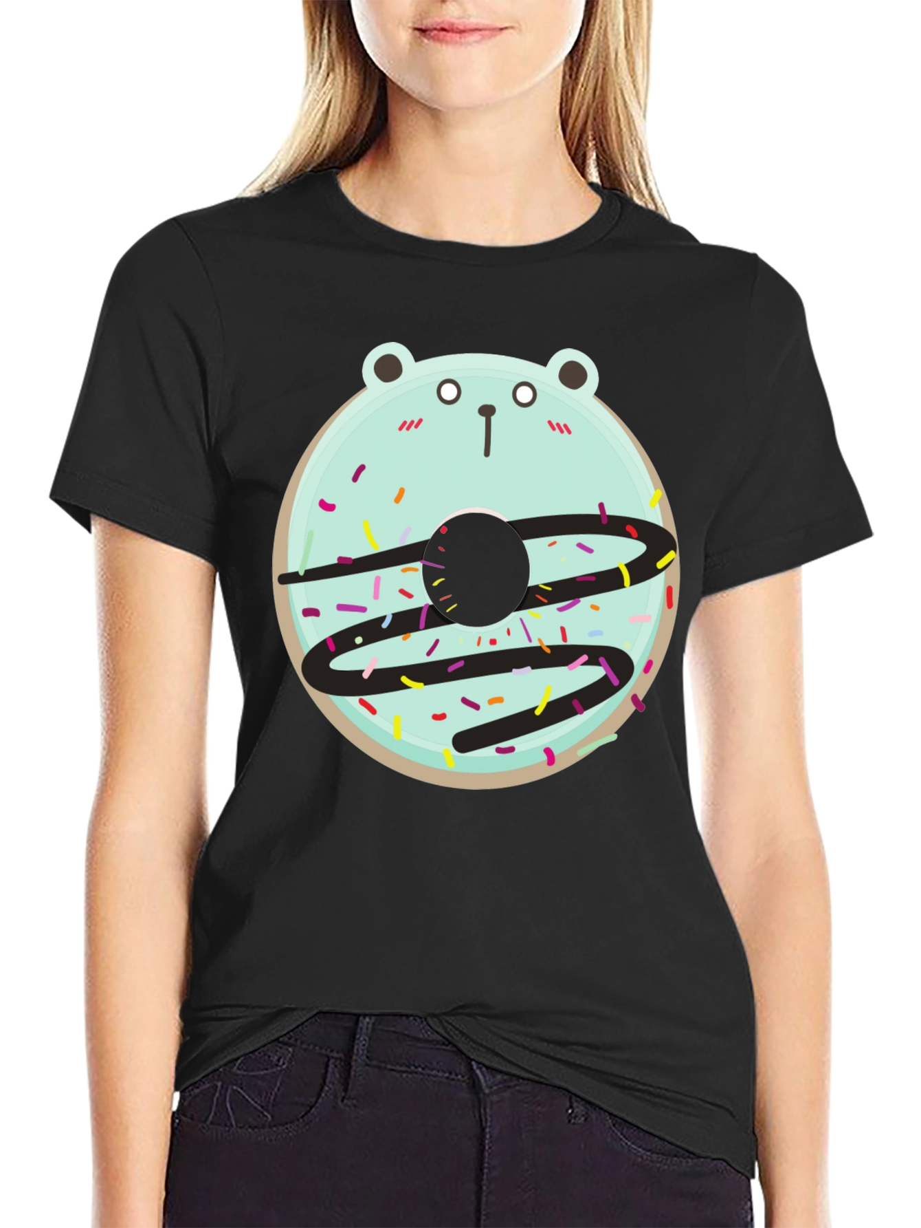 Bear Donut Graphic Tee - Cute and Fun Design!