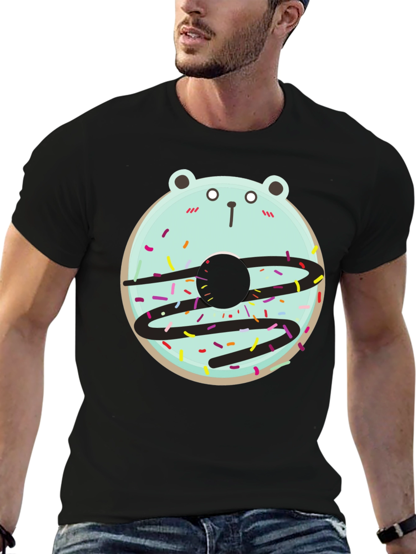 Bear Donut Graphic Tee - Cute and Fun Design!