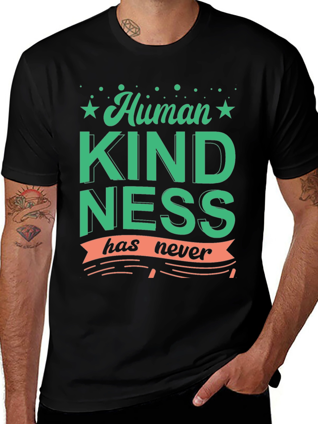 Human Kindness Graphic T-Shirt - Black