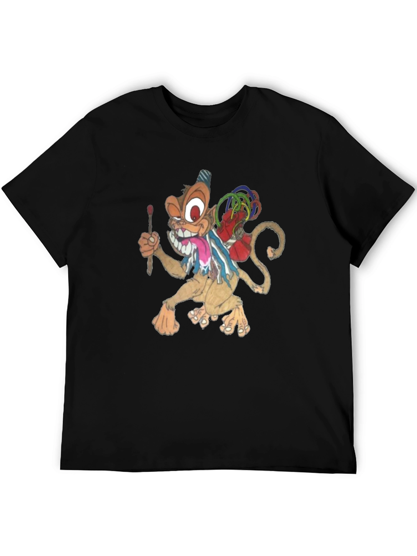 Cartoon Monkey Graphic Print T-Shirt