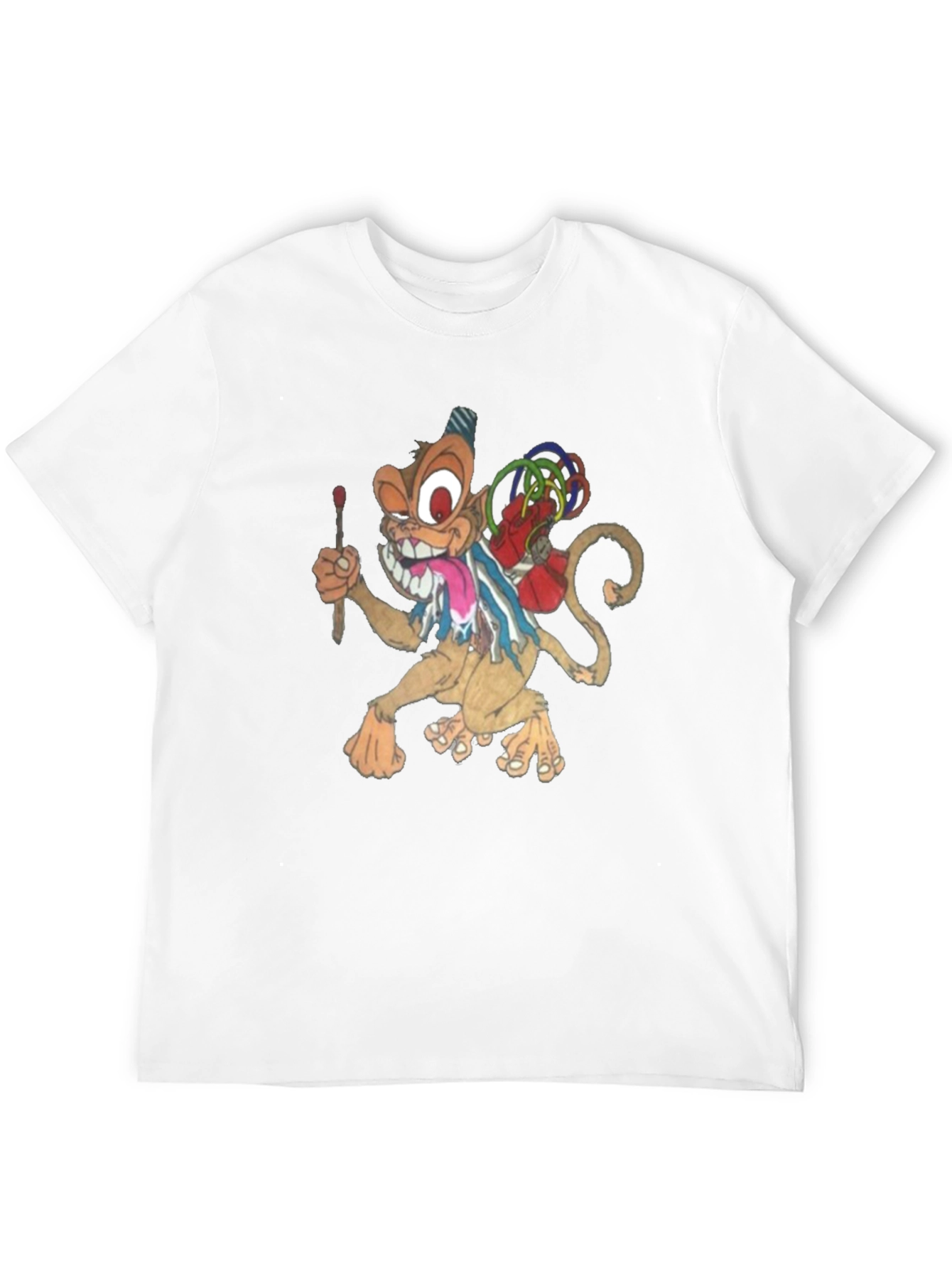 Cartoon Monkey Graphic Print T-Shirt