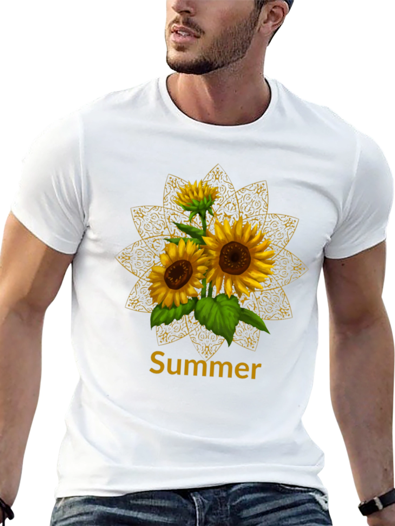 Sunflower Summer Mandala Graphic Tee