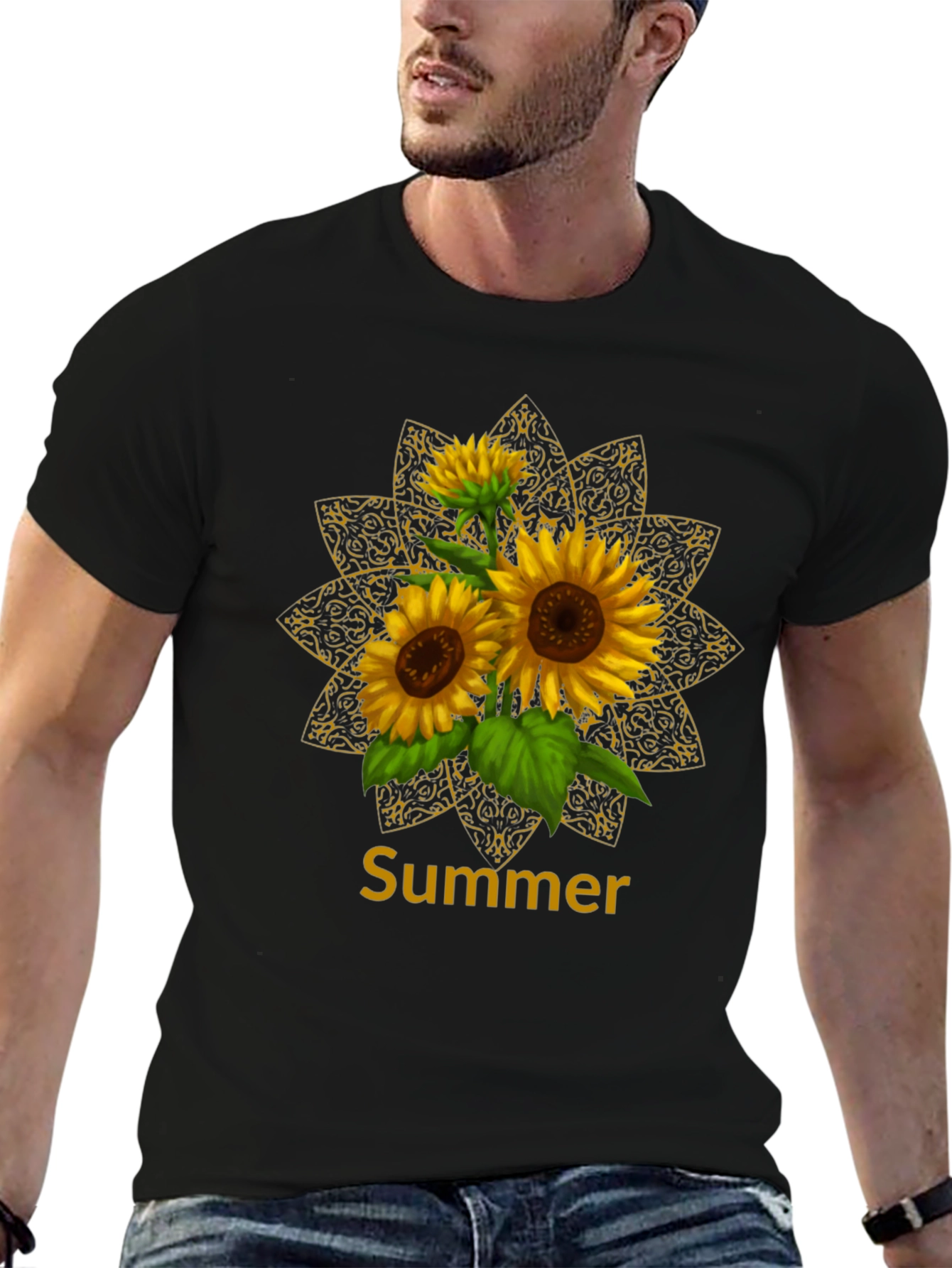 Sunflower Summer Mandala Graphic Tee