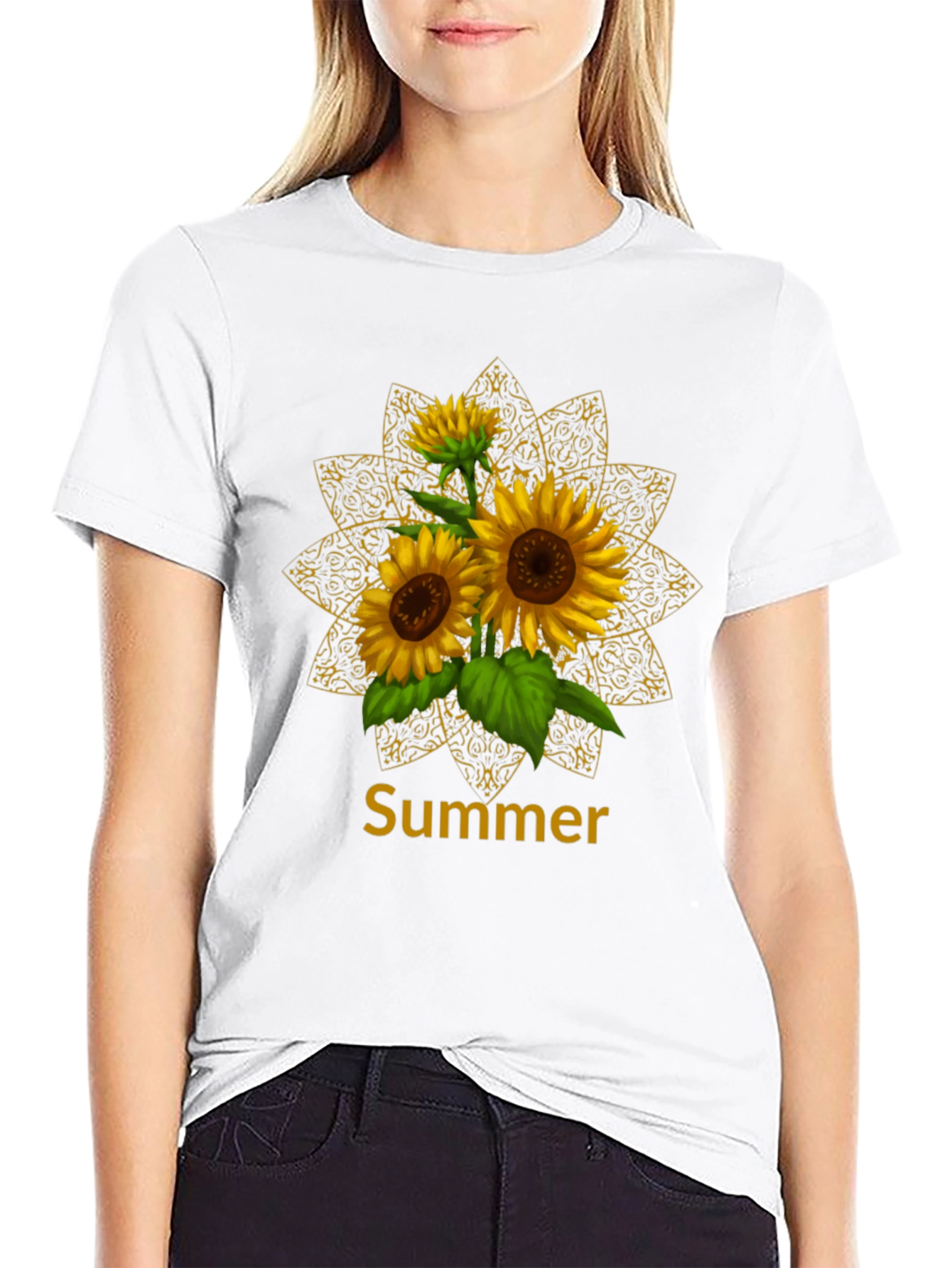 Sunflower Summer Mandala Graphic Tee