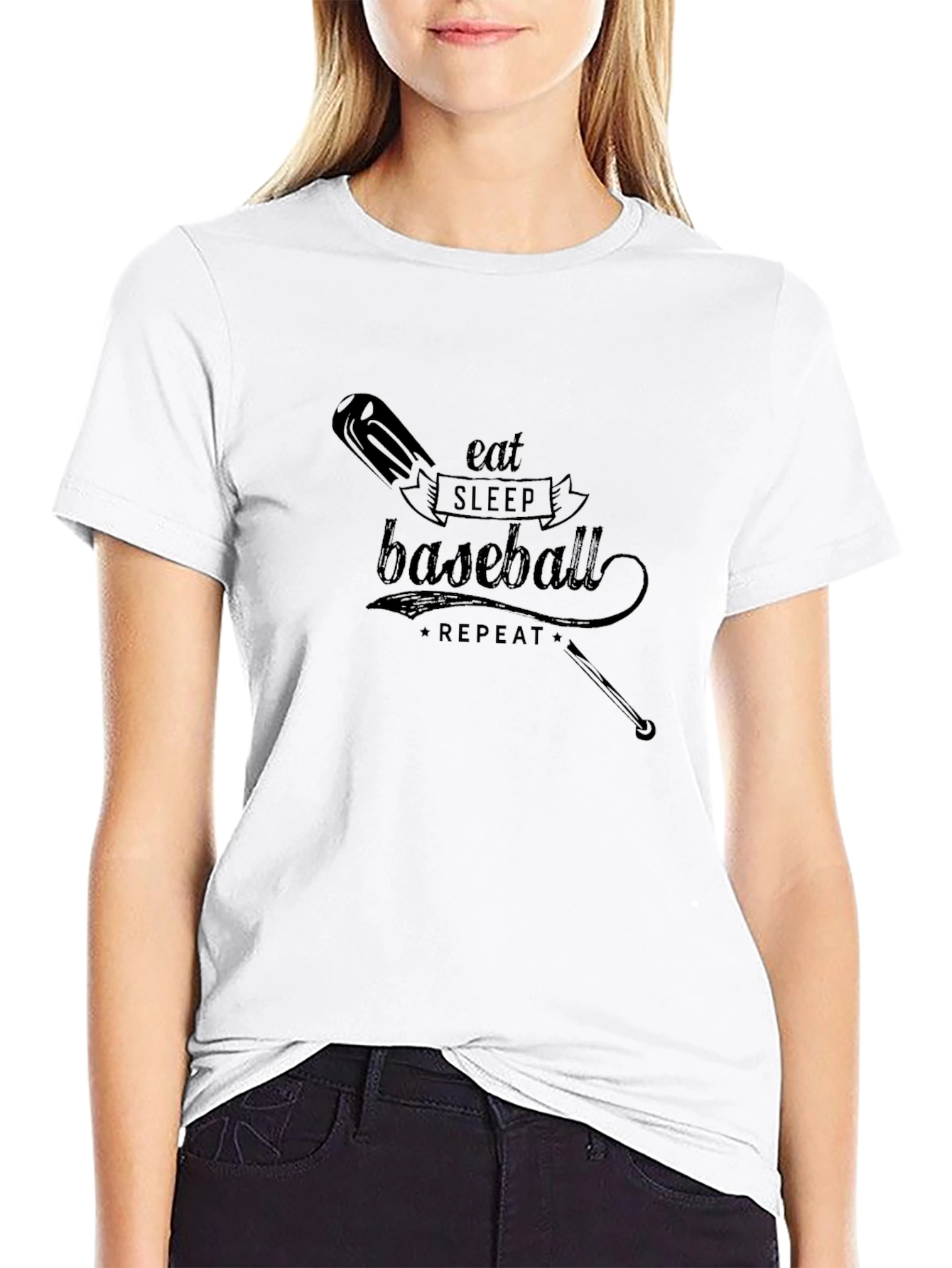 Eat Sleep Baseball Repeat Graphic T-Shirt