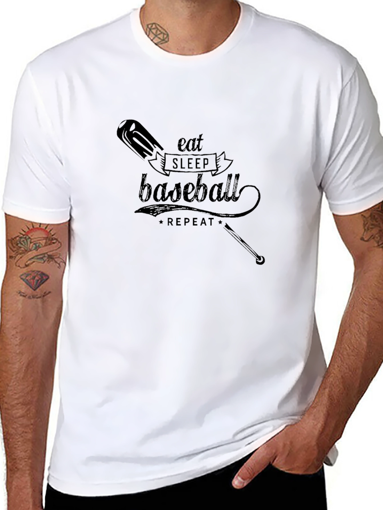 Eat Sleep Baseball Repeat Graphic T-Shirt