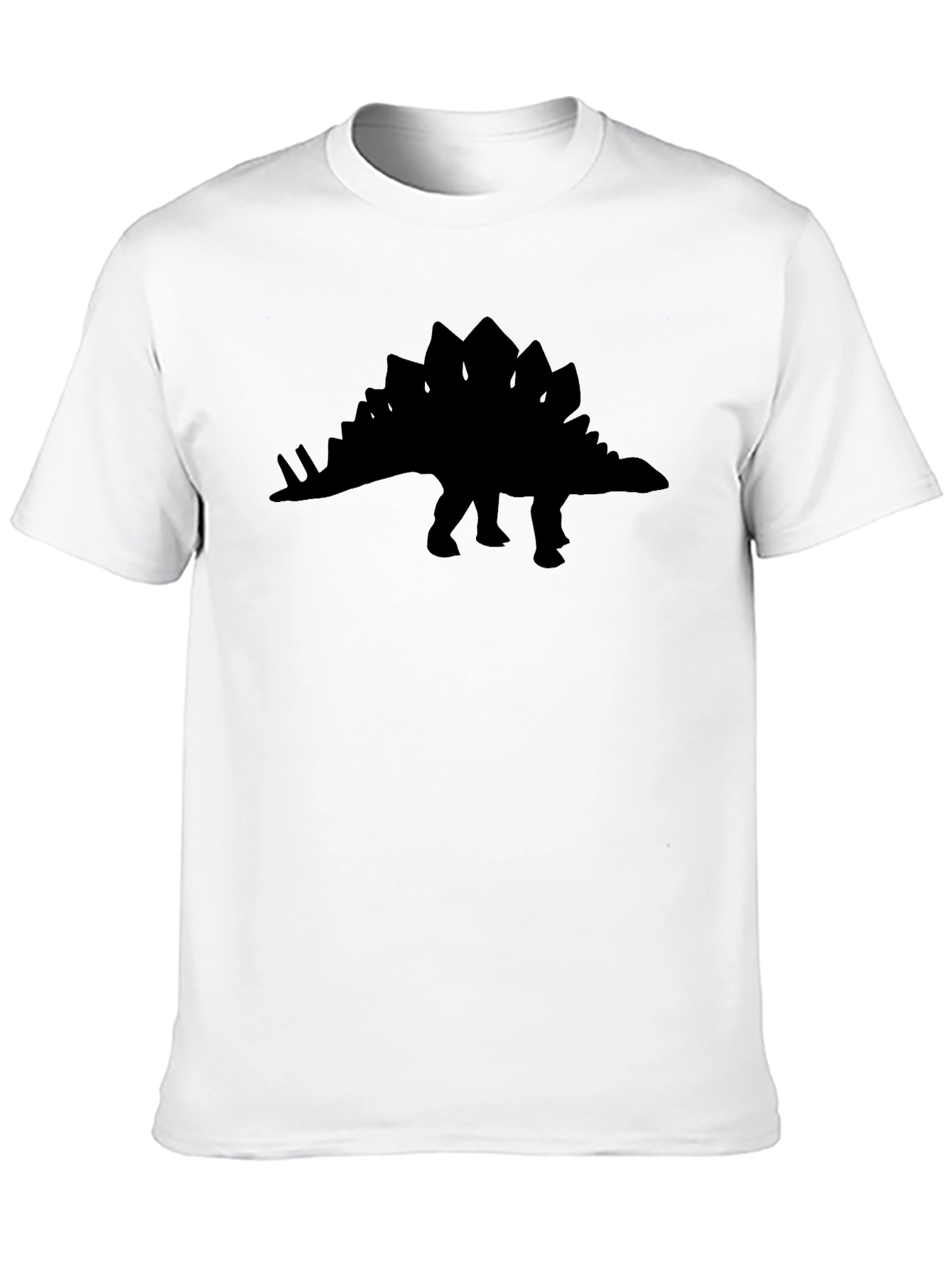 Black Stegosaurus Silhouette Graphic T-Shirt