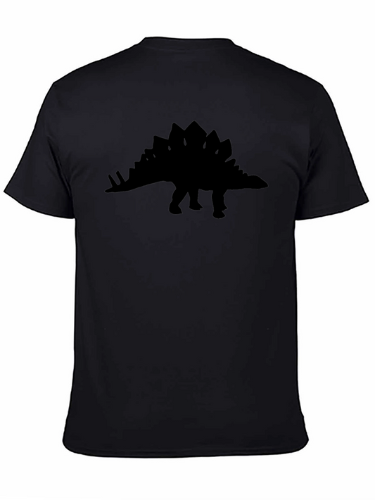 Black Stegosaurus Silhouette Graphic T-Shirt