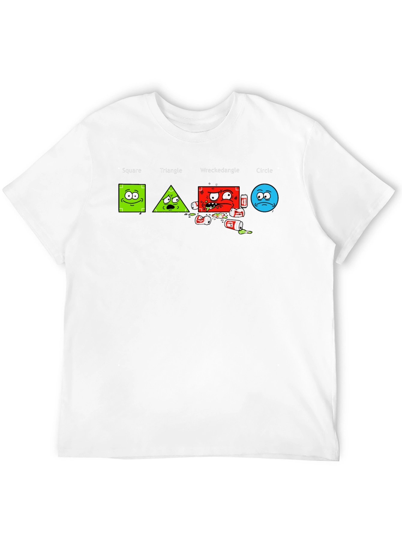 Geometric Humor T-Shirt: Square Triangle Wreckedangle Circle