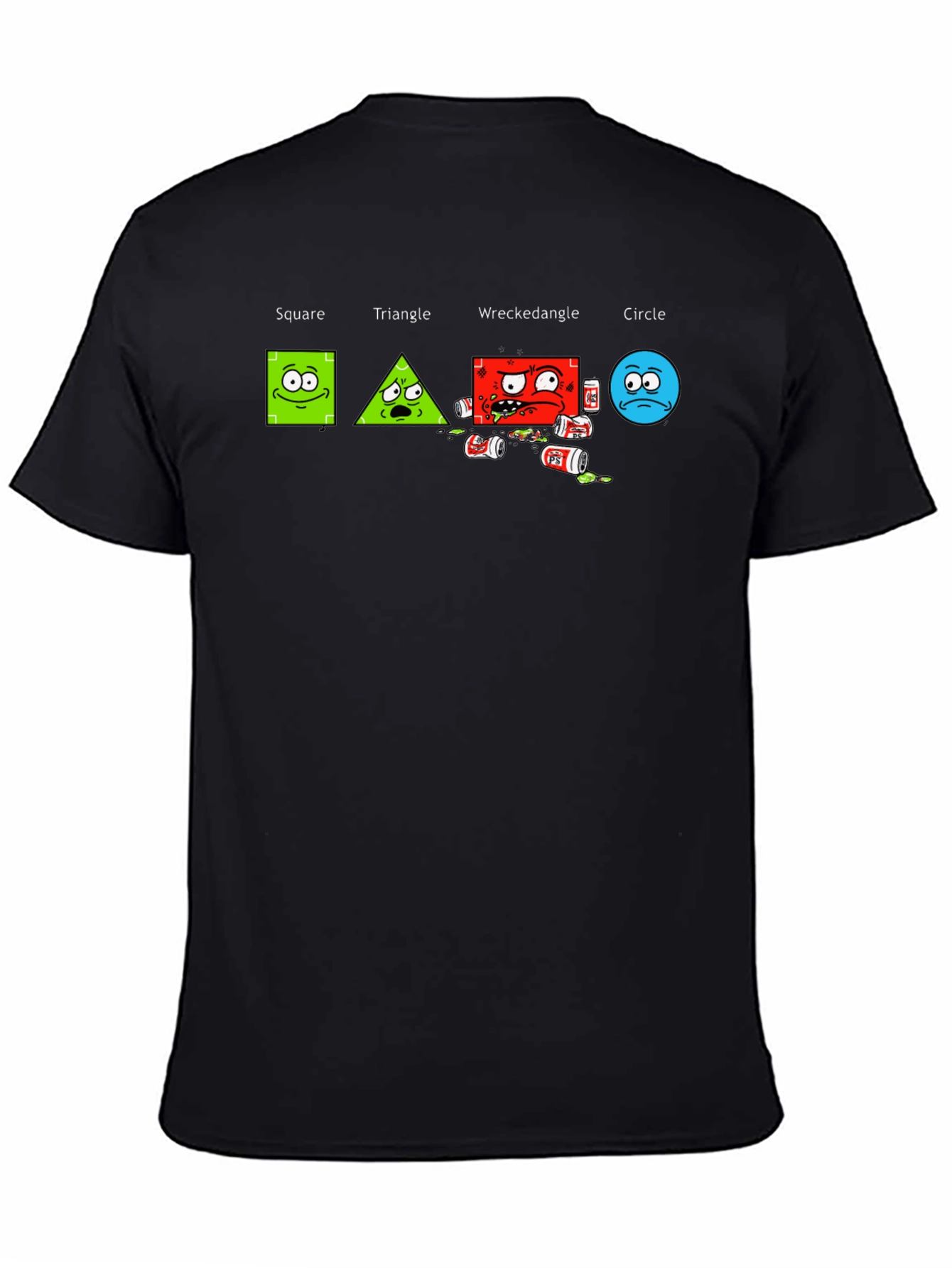 Geometric Humor T-Shirt: Square Triangle Wreckedangle Circle