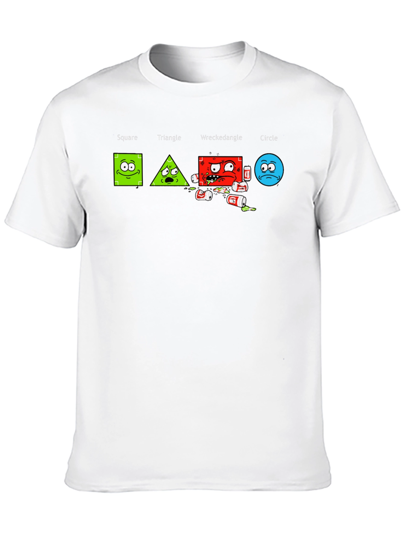 Geometric Humor T-Shirt: Square Triangle Wreckedangle Circle