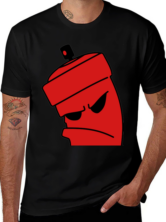 Angry Spray Can Graphic Tee - Cool Design!