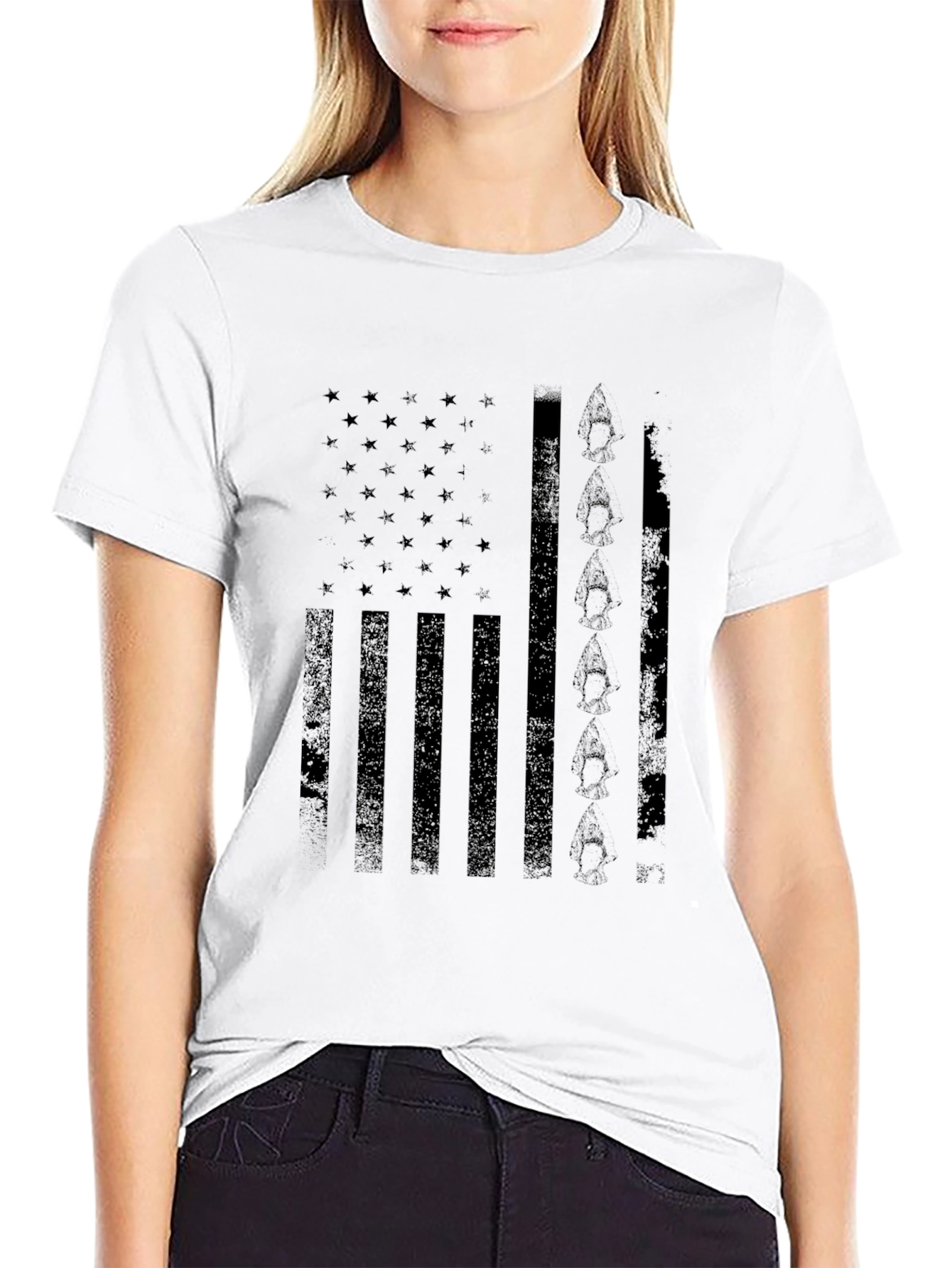 Distressed American Flag Fishing T-Shirt