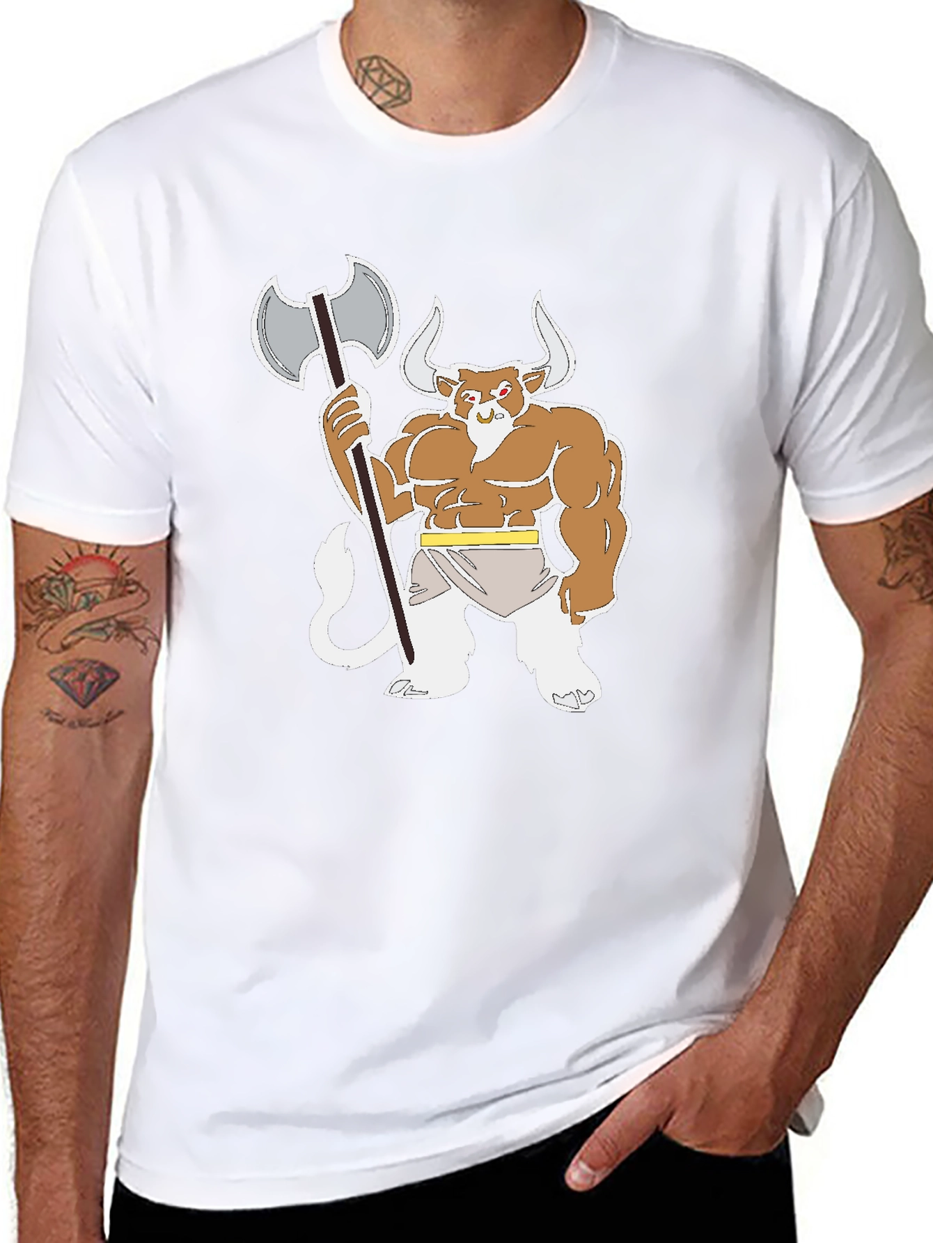 Minotaur Warrior Black T-Shirt