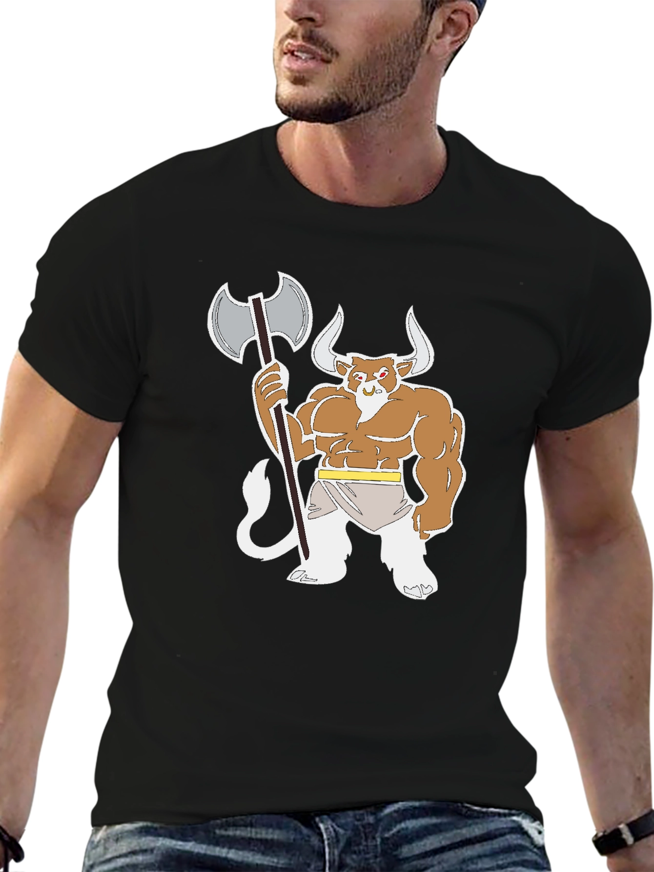 Minotaur Warrior Black T-Shirt