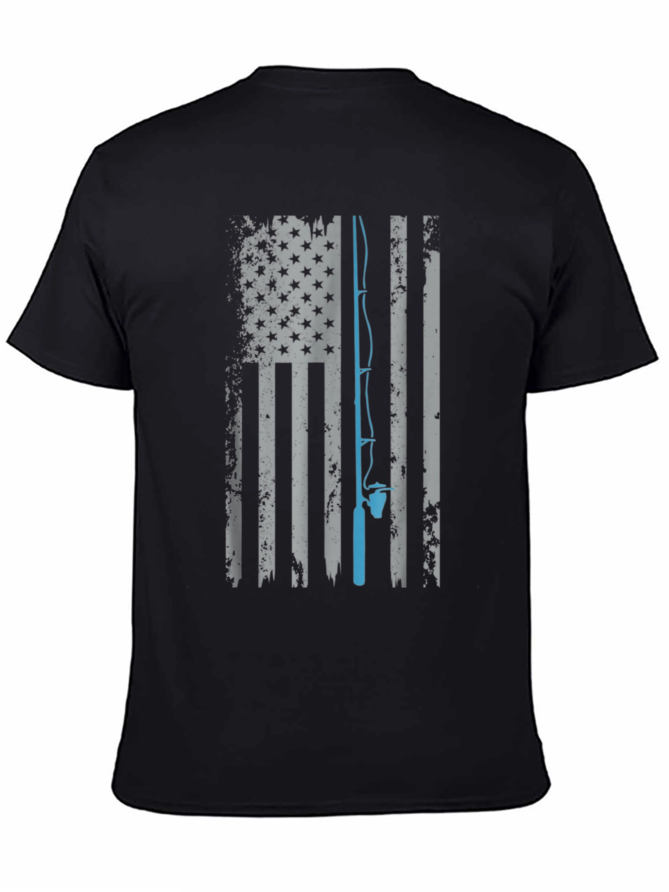 Fishing Flag Tee - Patriotic Angler Shirt