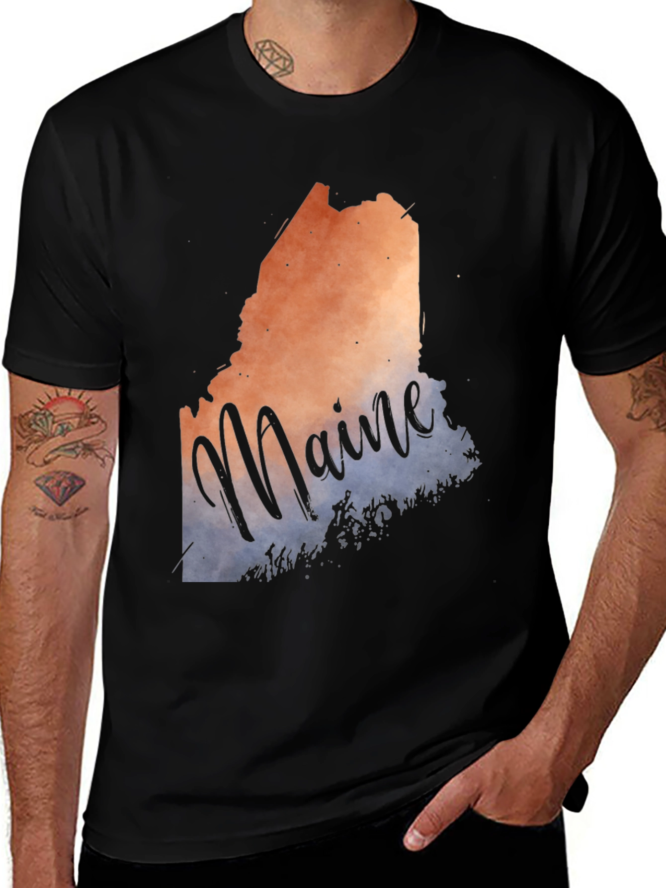 Maine State Graphic T-Shirt - Stylish Crew Neck Tee