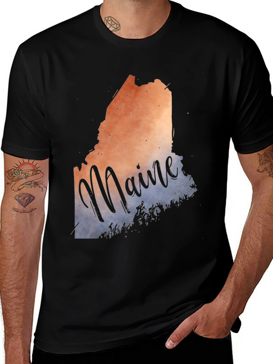 Maine State Graphic T-Shirt - Stylish Crew Neck Tee