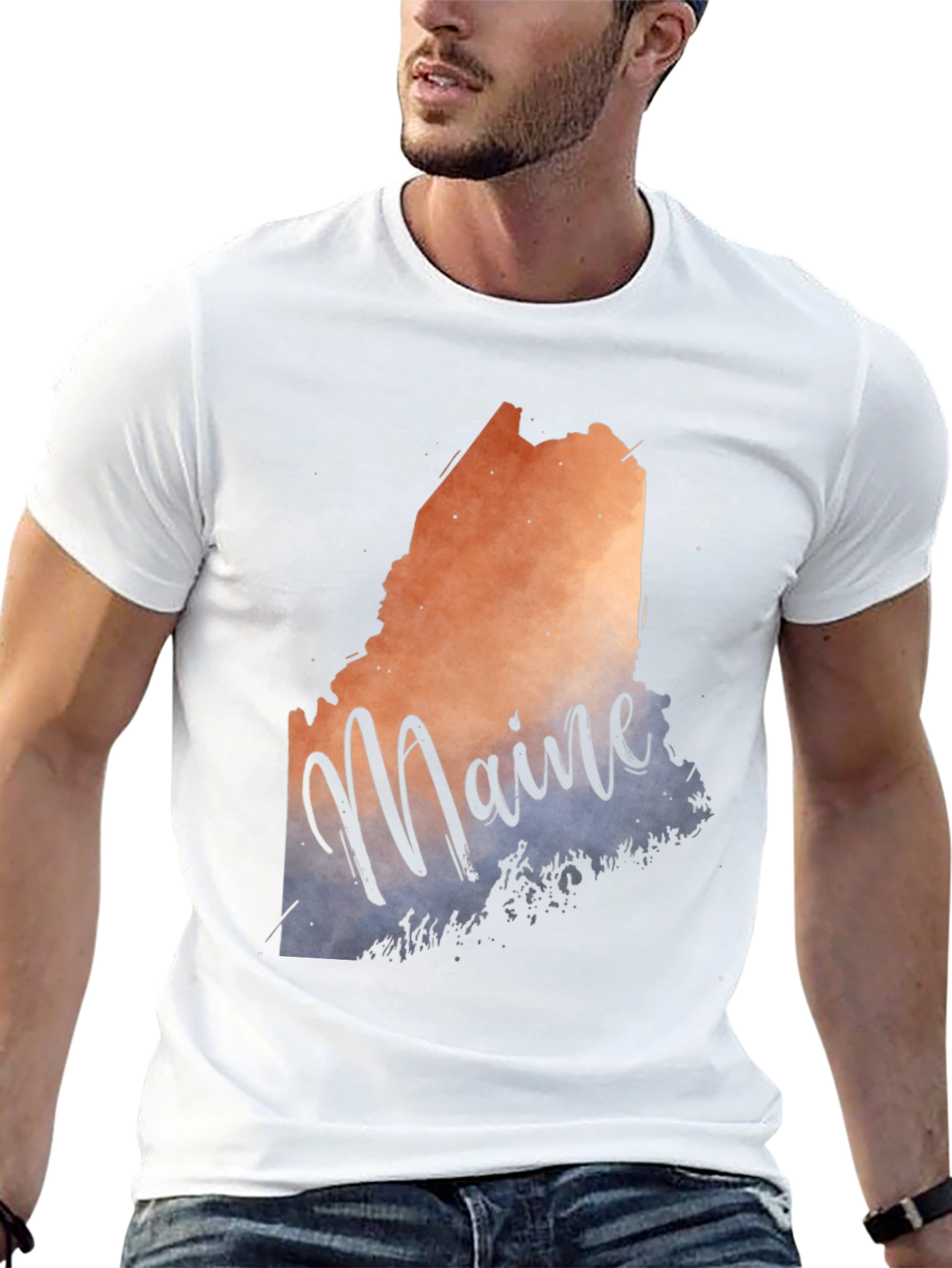 Maine State Graphic T-Shirt - Stylish Crew Neck Tee