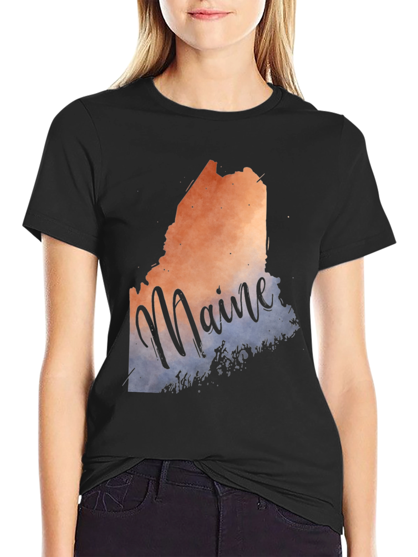 Maine State Graphic T-Shirt - Stylish Crew Neck Tee
