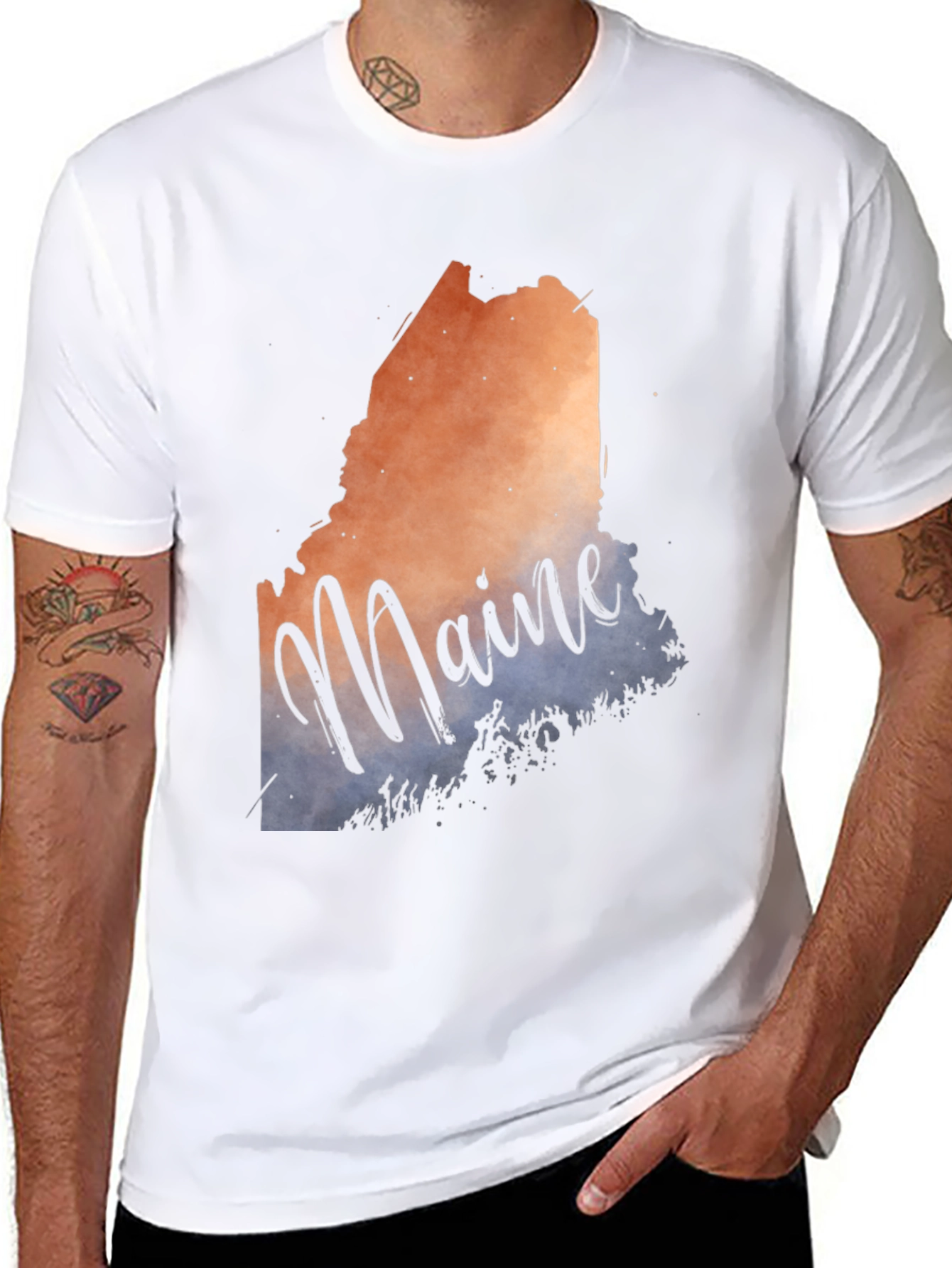 Maine State Graphic T-Shirt - Stylish Crew Neck Tee