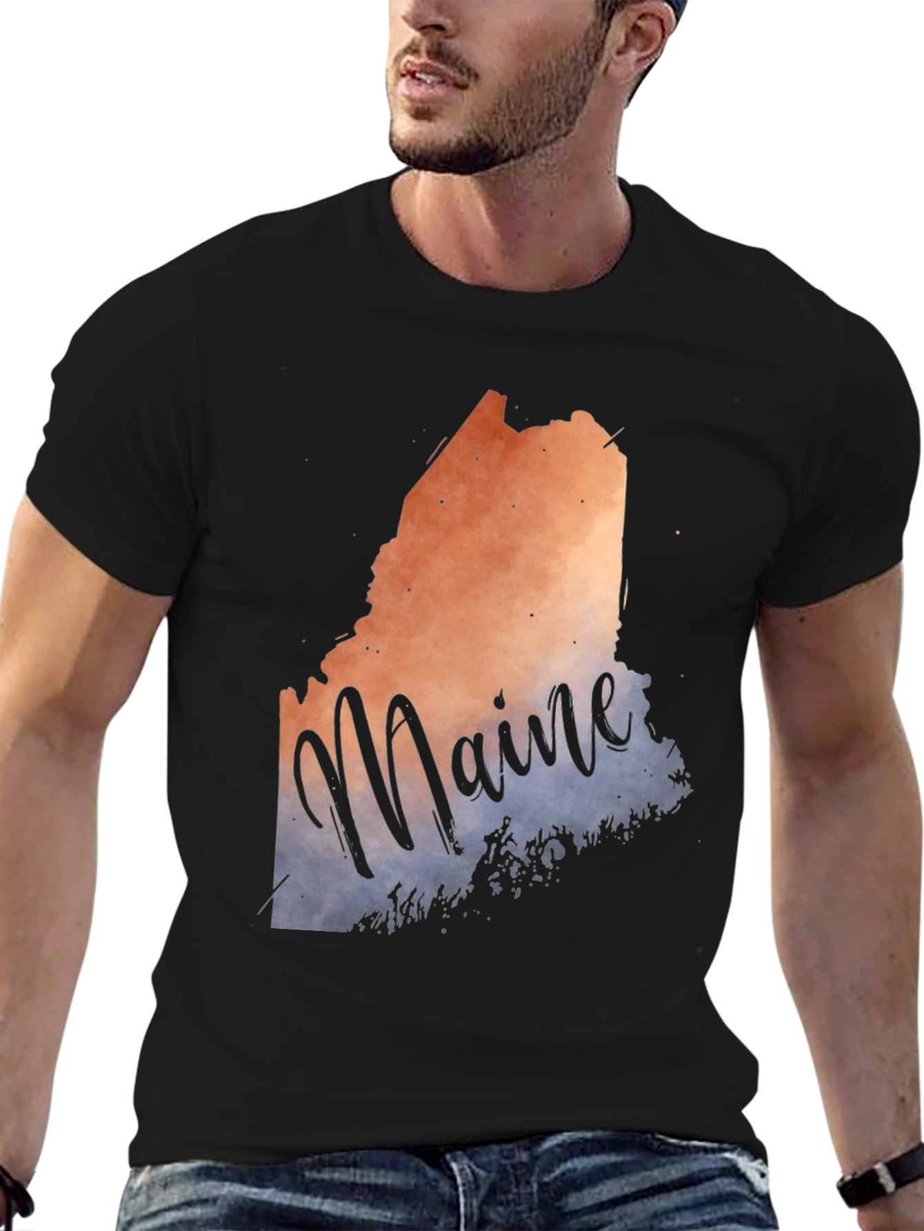 Maine State Graphic T-Shirt - Stylish Crew Neck Tee