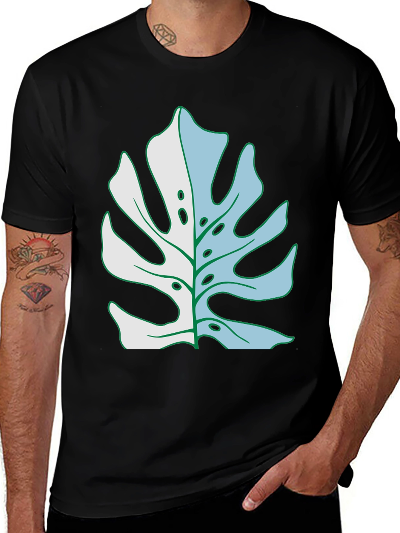 Monstera Leaf Graphic T-Shirt - Tropical Plant Tee