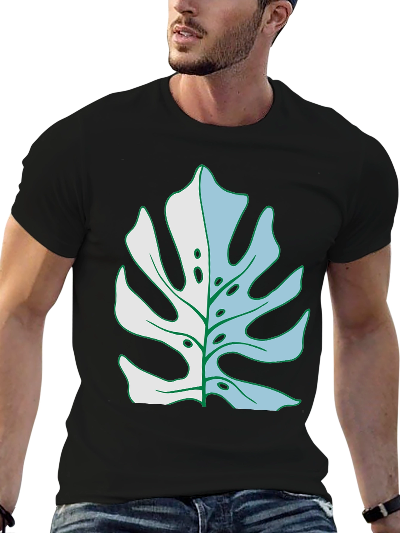 Monstera Leaf Graphic T-Shirt - Tropical Plant Tee
