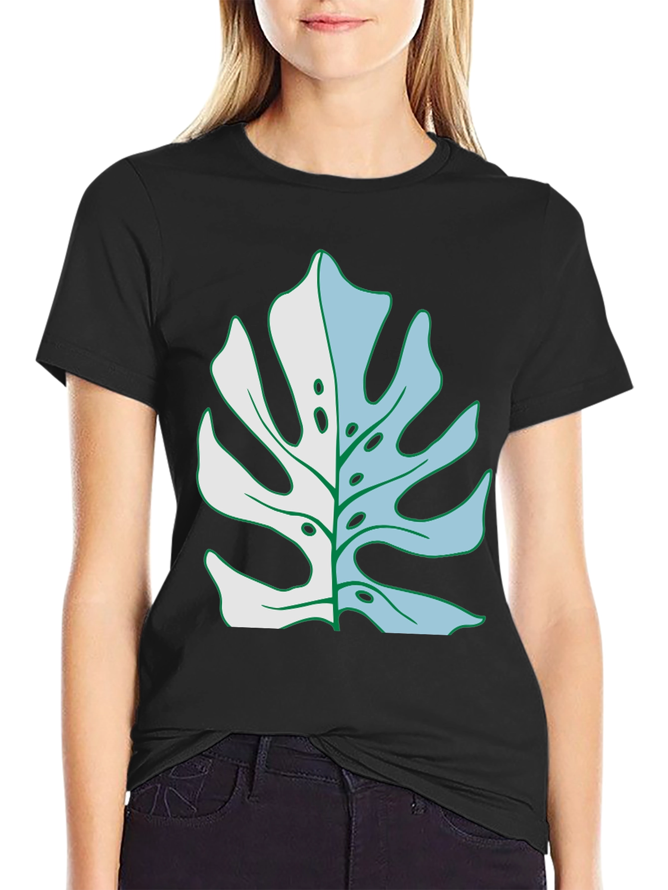 Monstera Leaf Graphic T-Shirt - Tropical Plant Tee