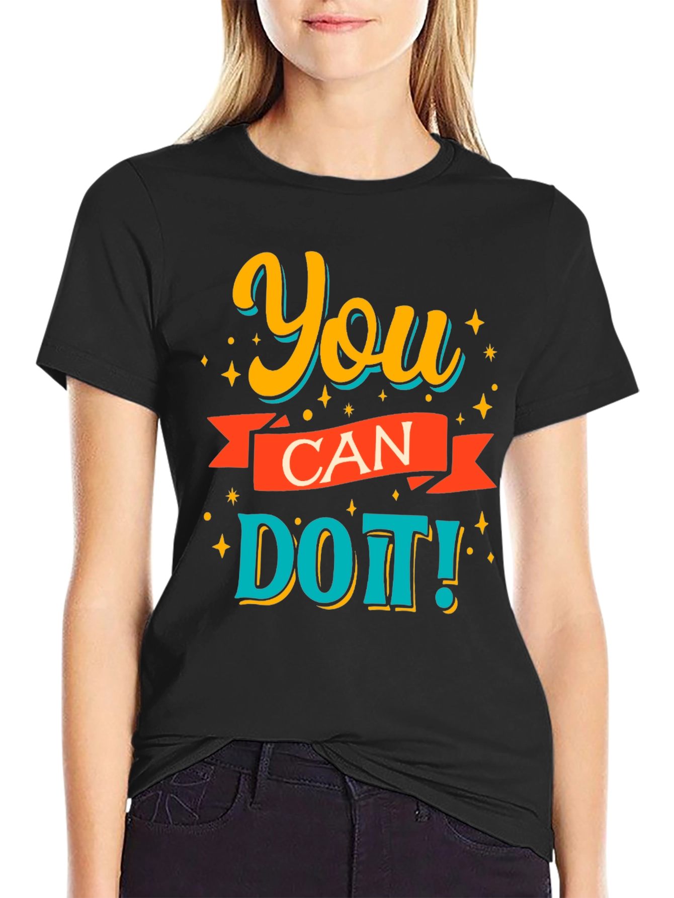 You Can Do It! Graphic Print T-Shirt