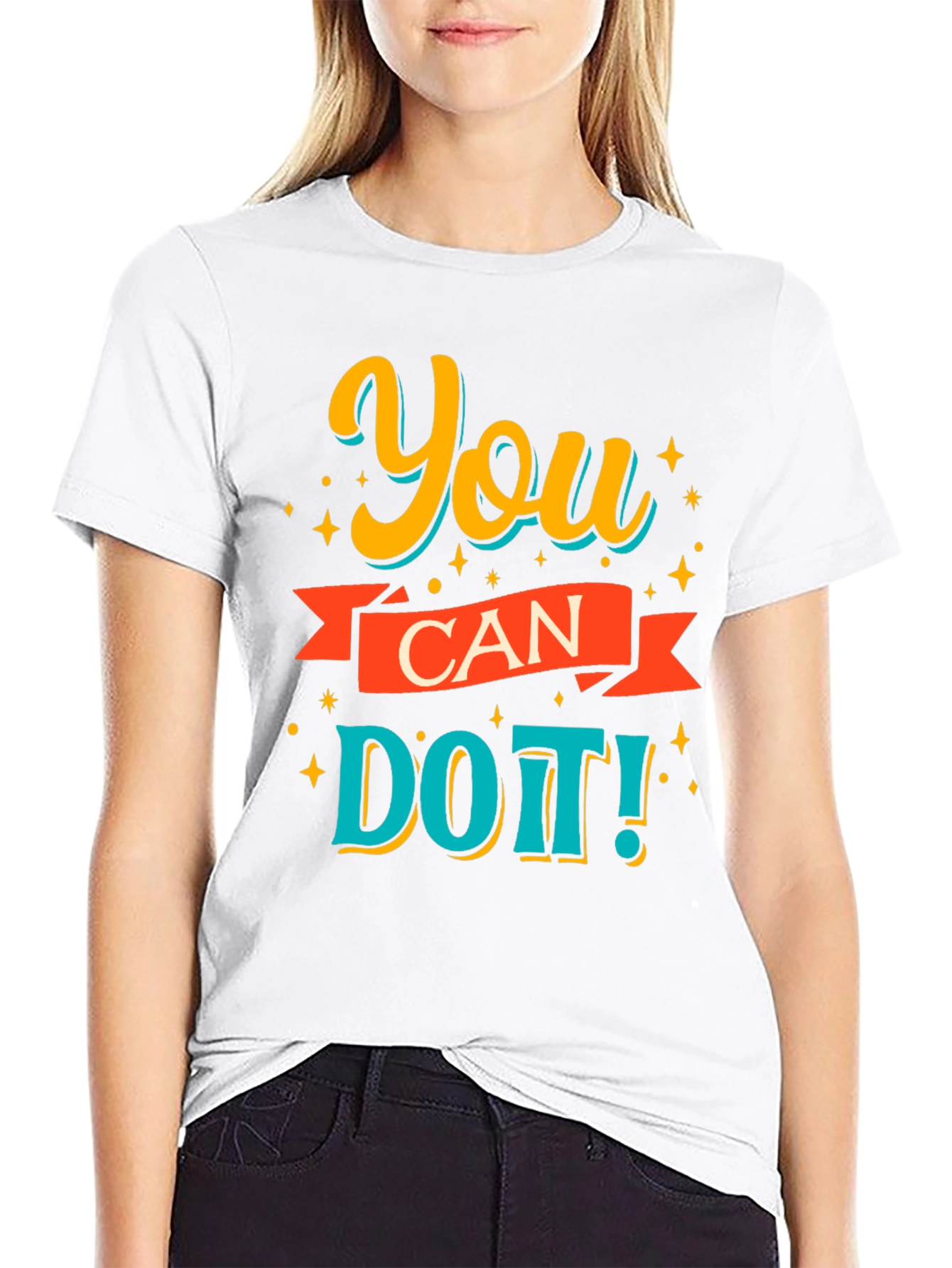You Can Do It! Graphic Print T-Shirt