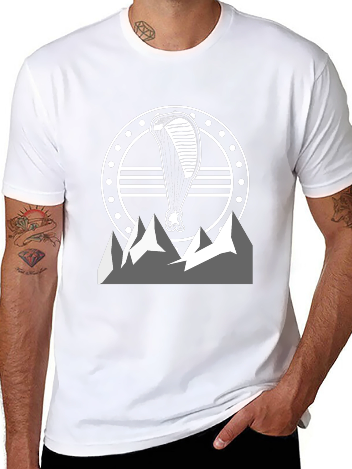 Paragliding Mountain Graphic T-Shirt