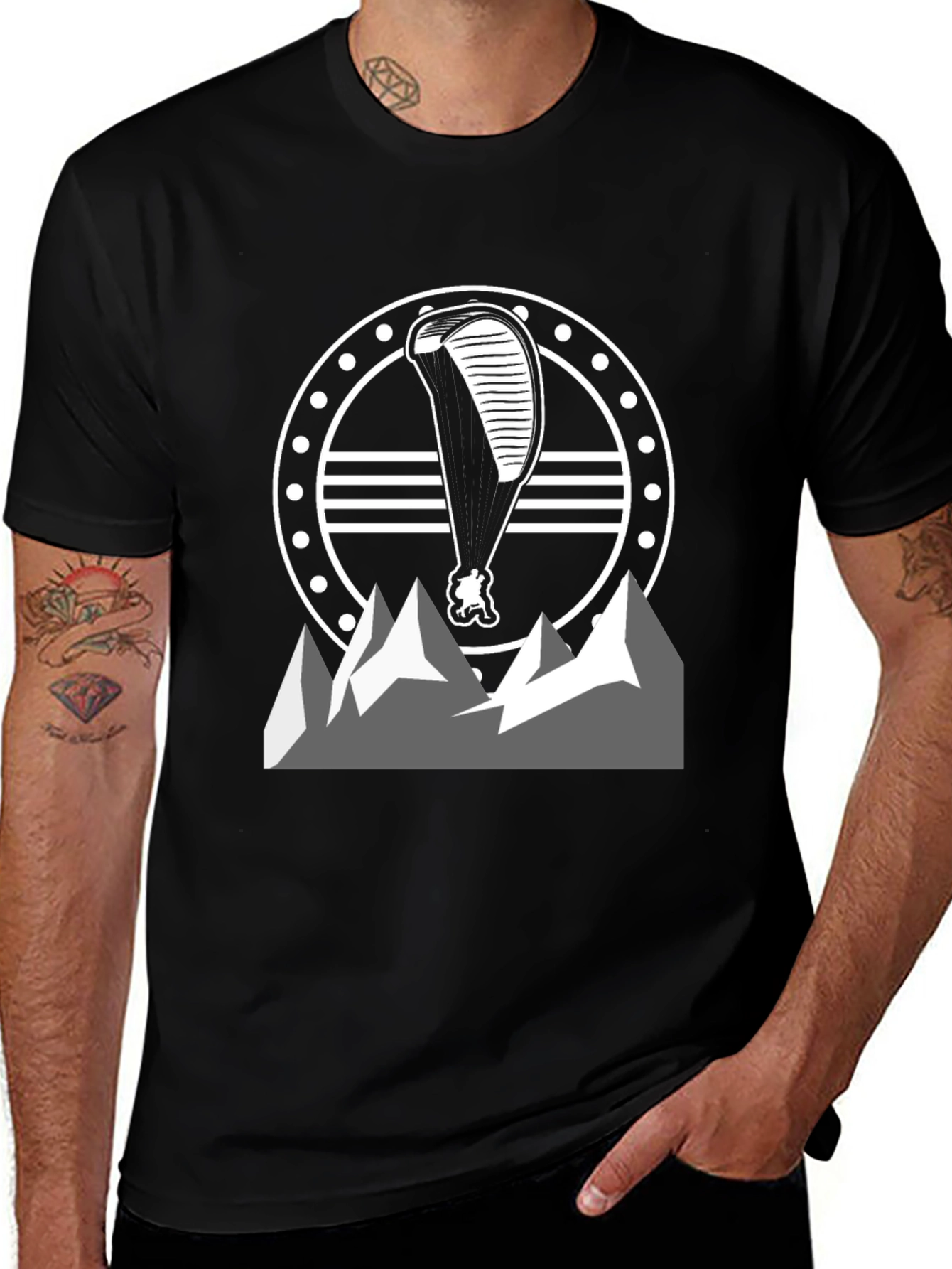 Paragliding Mountain Graphic T-Shirt